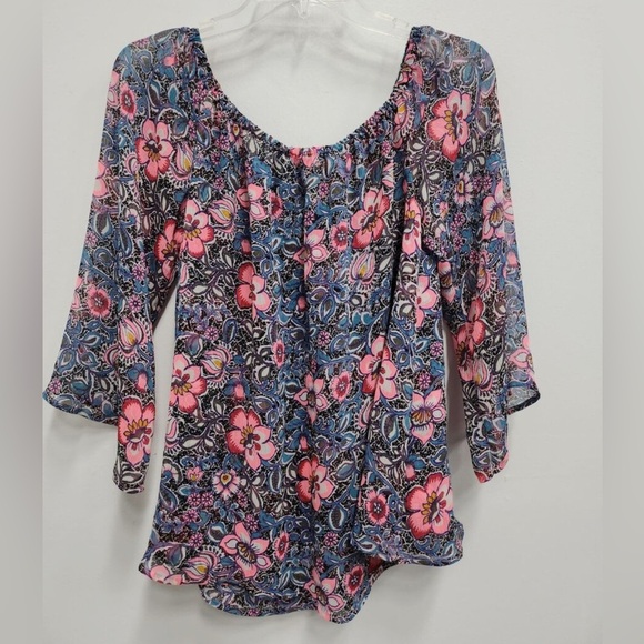 Express l Off the Shoulder Floral Blouse l S - Picture 2 of 6